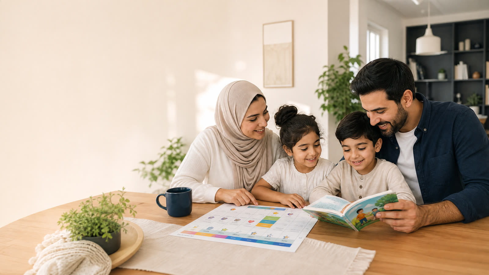 عائلة تقضي وقتاً دافئاً معاً